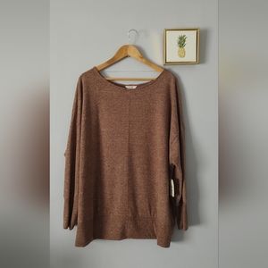 Terra sky Top Blouse Sweater  Size 3X  Color Maple Long Sleeves Soft Comfortable